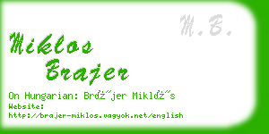 miklos brajer business card